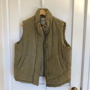 LIV Outdoors Women’s Corduroy ￼Khaki Puffer Vest